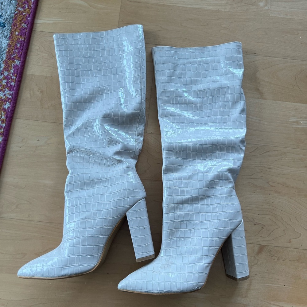White Knee-High Women's Boots